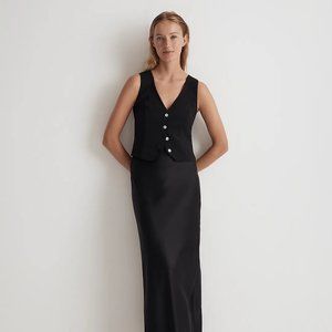 Madewell Katrina Crop Vest Top in Softdrape Black Size 2